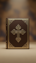 Gospel book with gold trim and ribbon